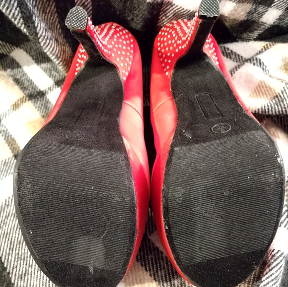 Dollhouse Red Studded Platform Stilettos - Picture 2 of 6